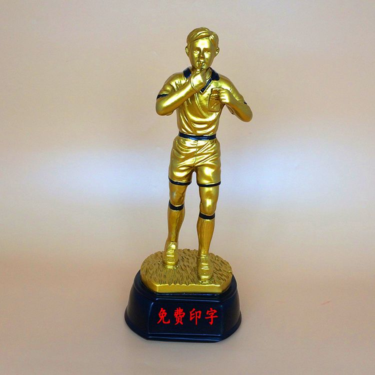 Yiwu Good Goods European Cup Football Series Event Trophy, Excellent Referee Award Resin Trophy full figure