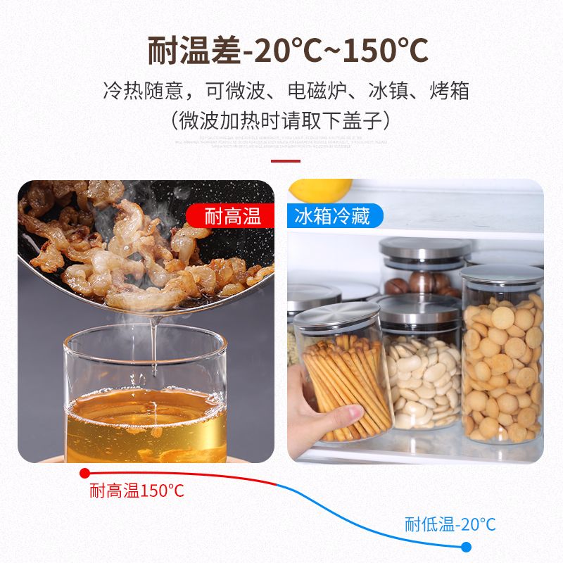 储物罐/玻璃罐/高硼硅白底实物图