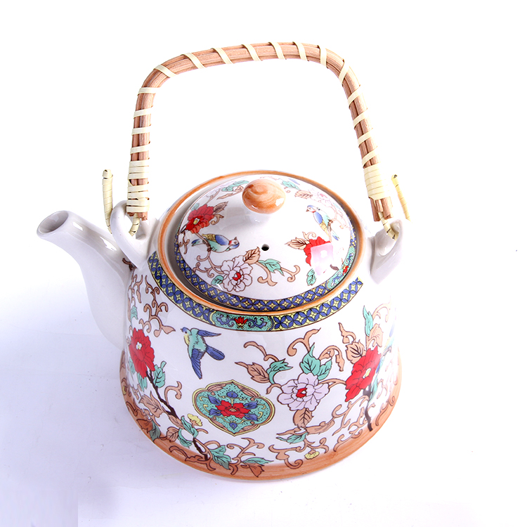 义乌好货 瓷礼品提梁茶壶釉中彩凉茶壶复古详情图1