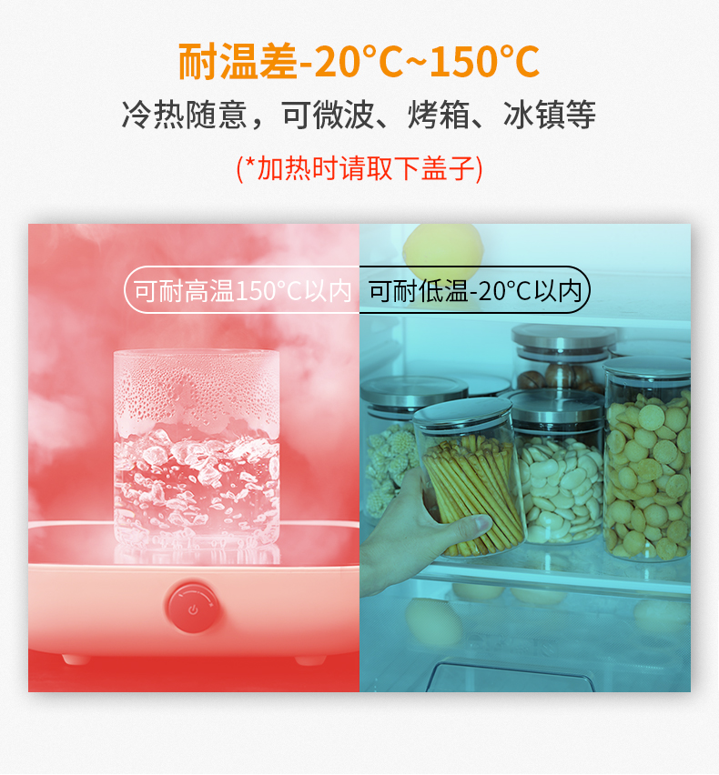 义乌好货 玻璃罐不锈钢盖密封罐透明茶叶罐杂粮储物罐1200ml详情图6