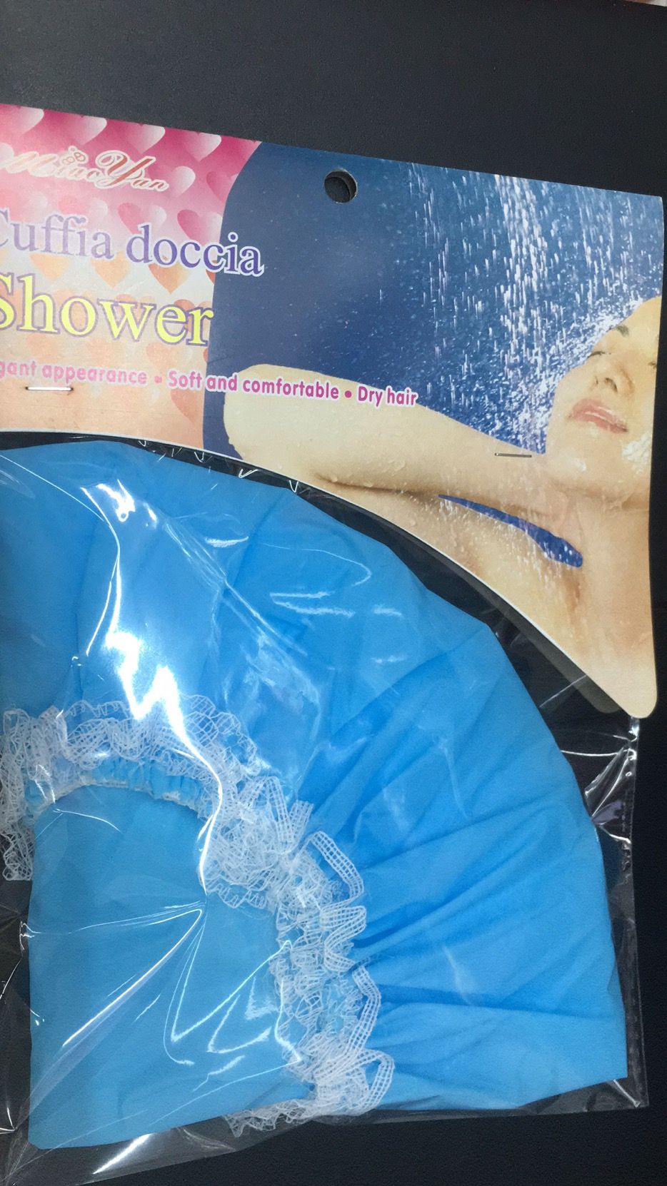蕾丝花边防水浴帽 时尚印花沐浴帽可重复使用防尘洗澡帽可洗