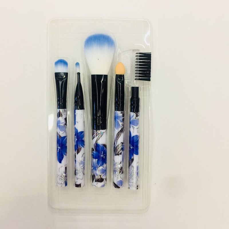 Factory direct sale: Shenglian Ball 5-piece makeup brush set, a portable makeup tool for beginners, 5-in-1 card holder brush Specification image