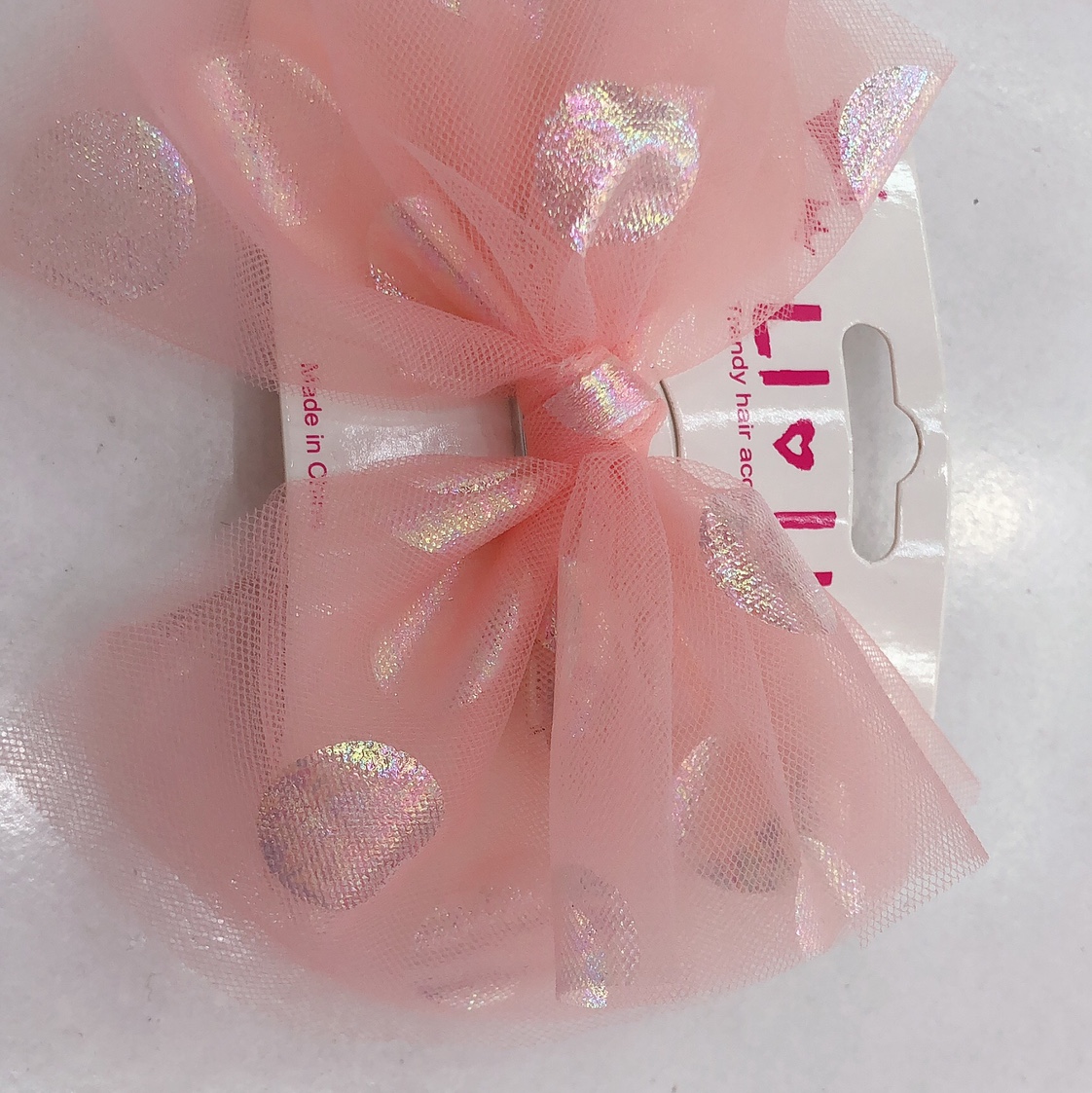 Polka dot bow hair clip thumbnail
