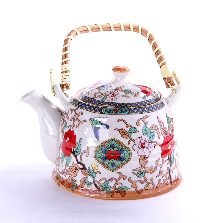 义乌好货 瓷礼品提梁茶壶釉中彩凉茶壶复古详情图4