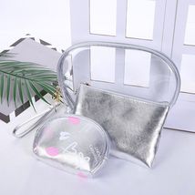 韩版新款化妆包三件套 手提随行时尚透明防水洗漱包化妆包零钱包