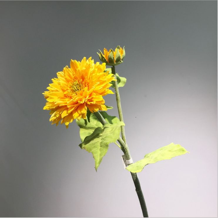 工厂直销室内家居装饰仿真花假花批发黄色1花1苞太阳花仿真向日葵
