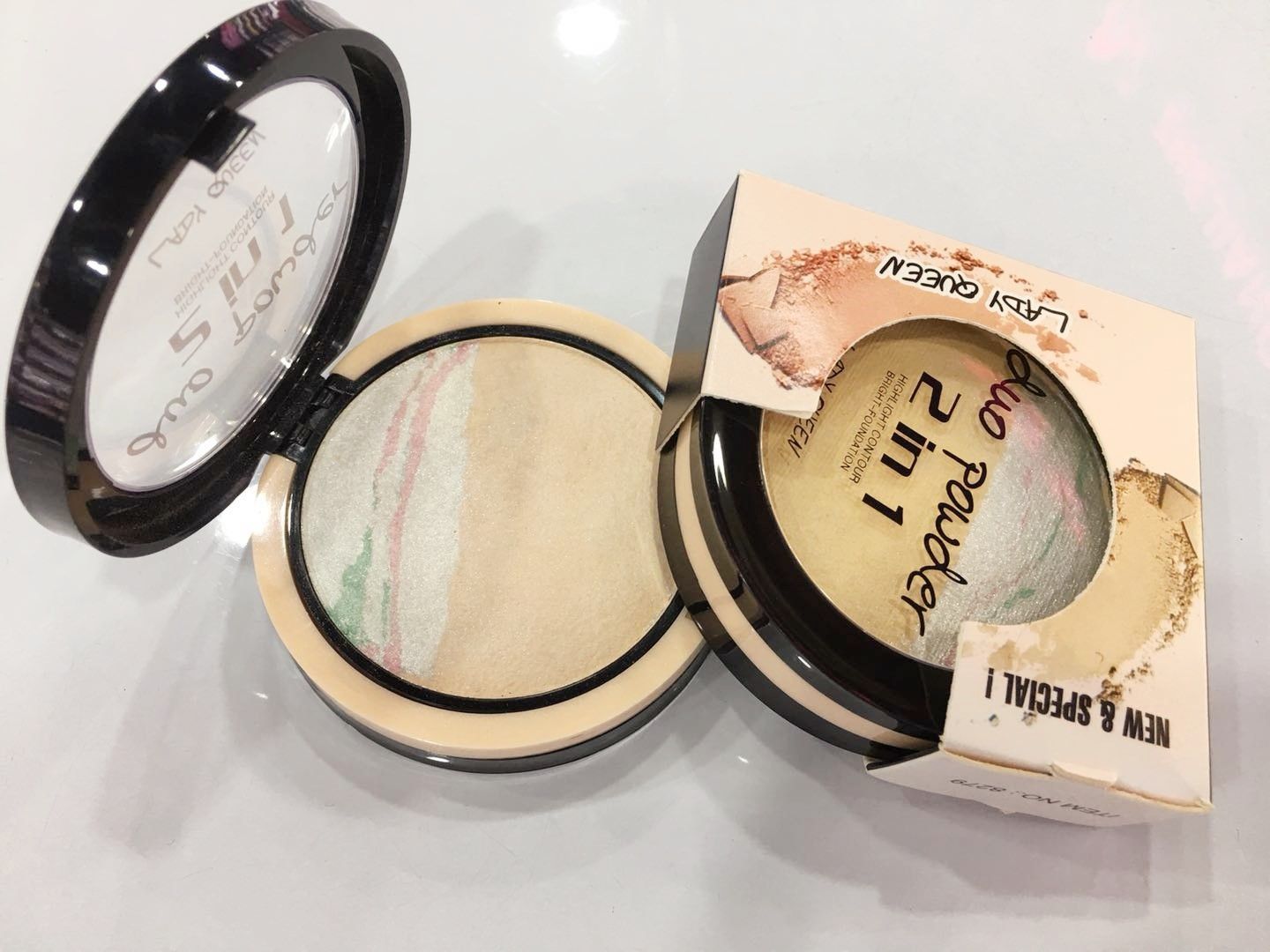 跨境电商爆款 烤粉饼混色烤粉眼影两用 持久提亮定妆修容图