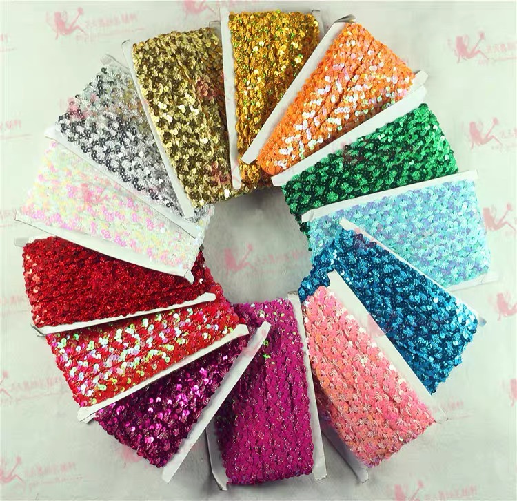 Sell 14 color MS sequins gold and silver thread flower fringe with stage opera performance clothing accessories details Picture