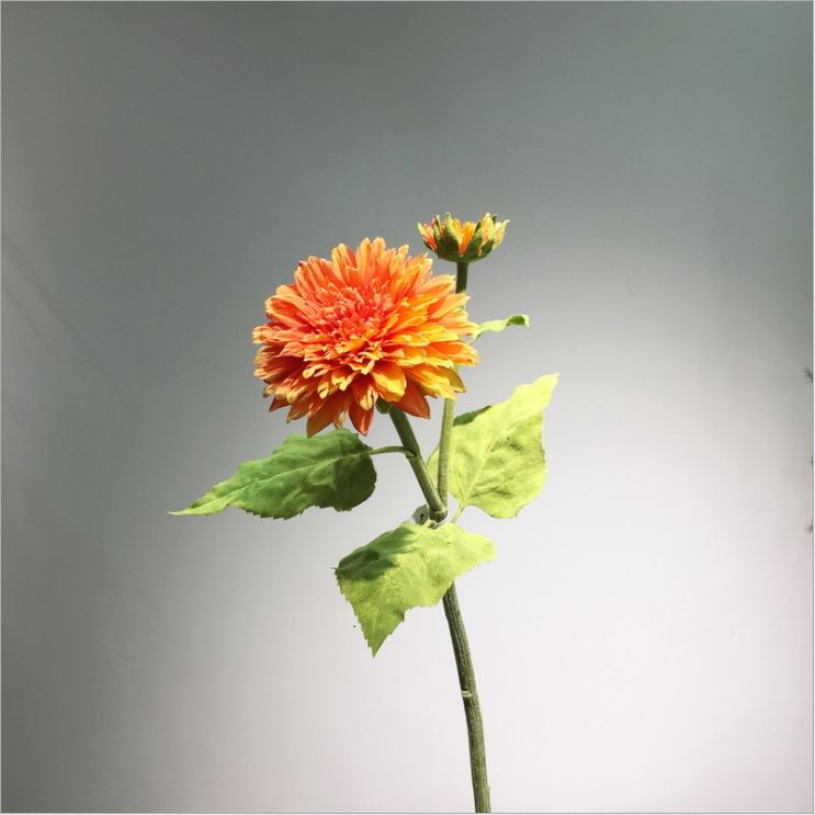 工厂直销室内家居装饰仿真花假花批发黄色1花1苞太阳花仿真向日葵细节图