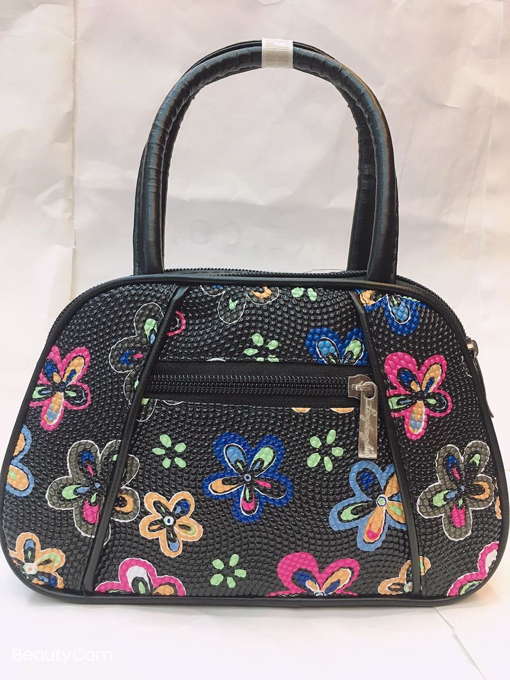 Yiwu Good Goods Double Zipper Portable Handbag Colorful Small Print Lady Bag