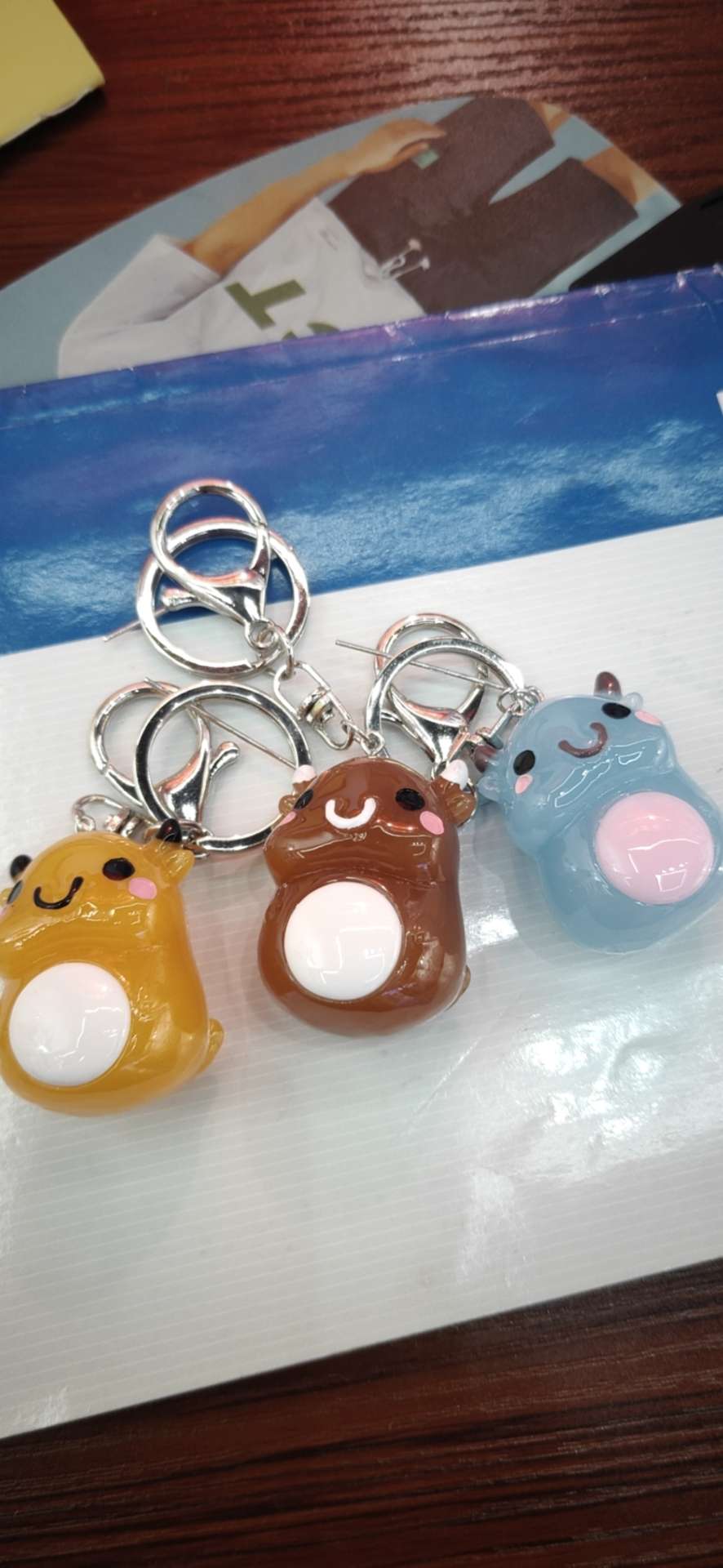 Zodiac Patron Saint Ox 🐮 Flashing Light Effect Key Chain Pendant Resin Accessories