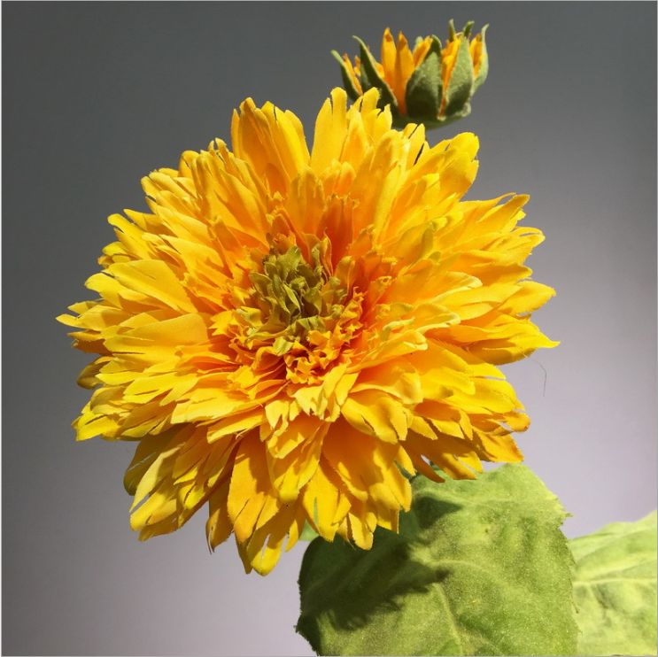 工厂直销室内家居装饰仿真花假花批发黄色1花1苞太阳花仿真向日葵产品图