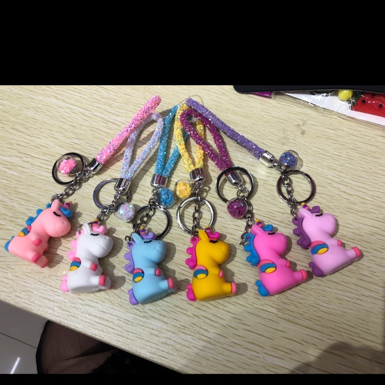 Korean version of the cute cartoon unicorn small pendant key chain thumbnail