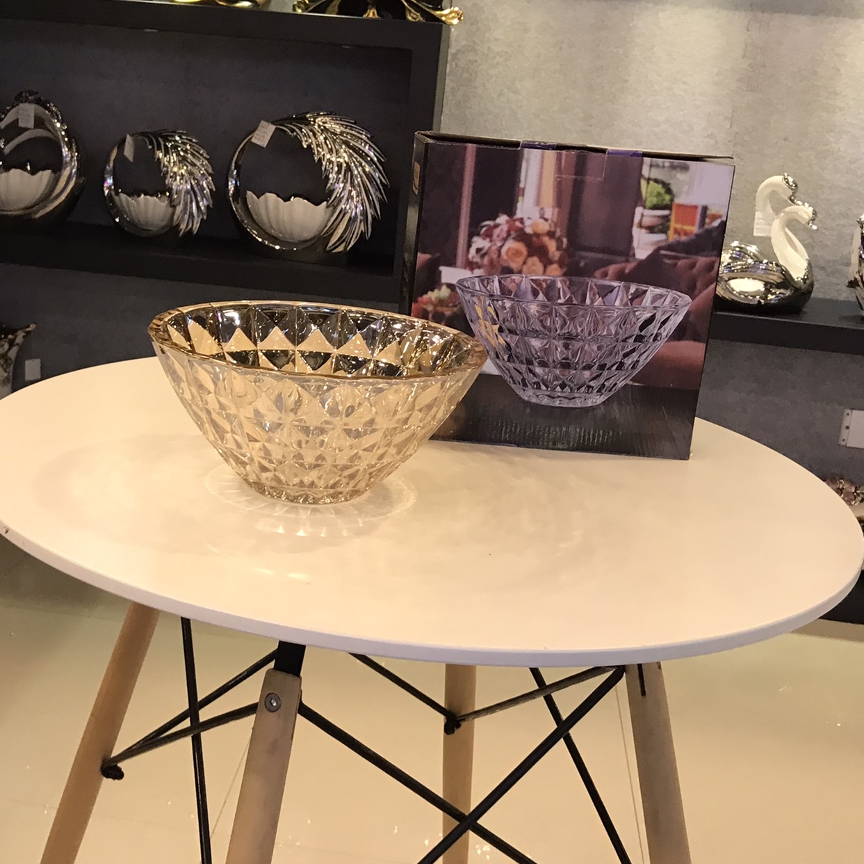 Glass Fruit Tray Amber Dsw2027-10 Specification drawing