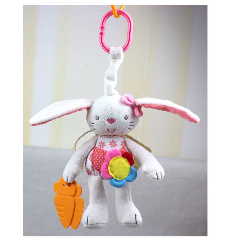 m Rabbit bed, trolley, trolley, plush toy, teething tape, paper funhouse mirror, pink radish rabbit Specification image