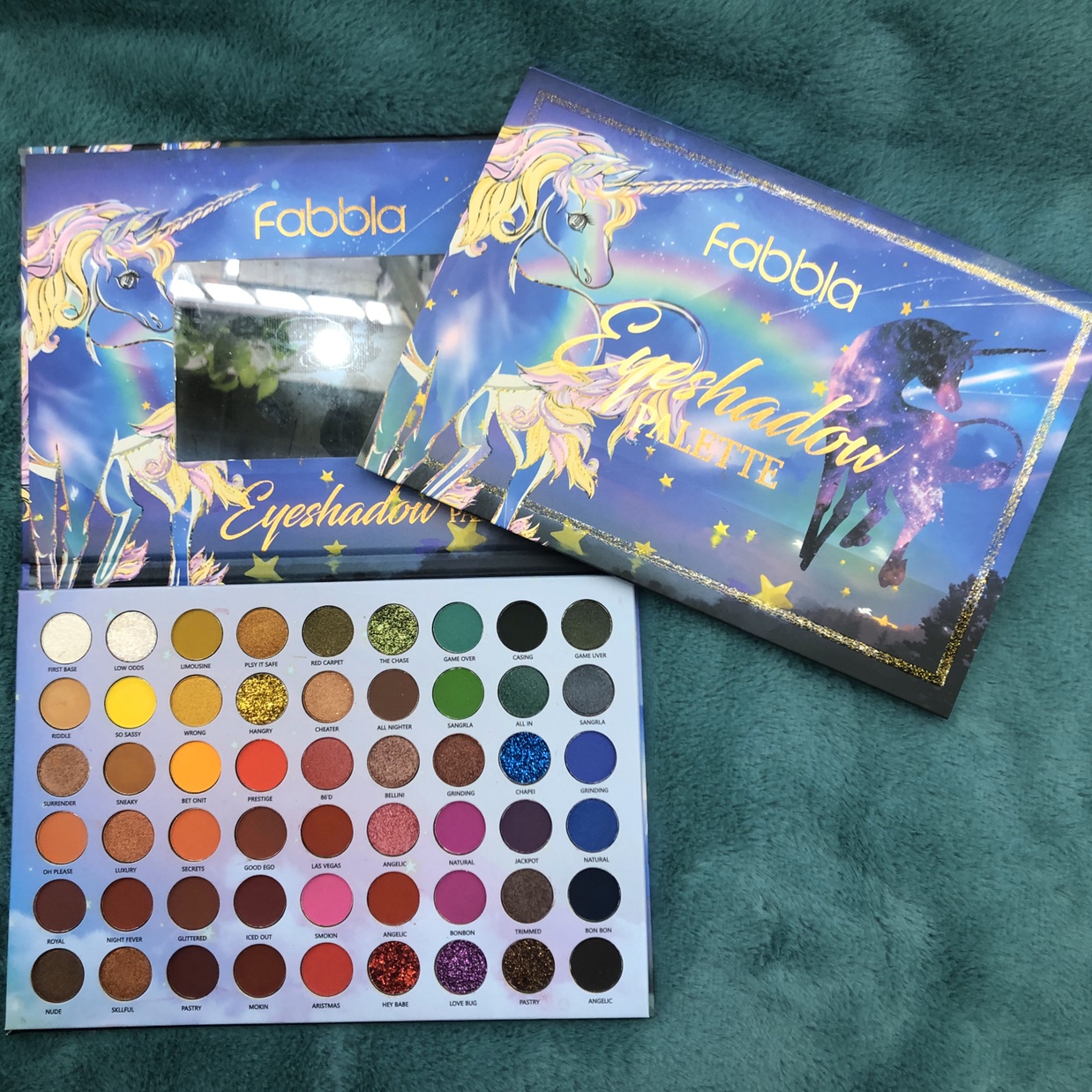 54 Color Eyeshadow Rainbow Unicorn Multi-Color Fashion All-In-One Eyeshadow Tray Specification drawing