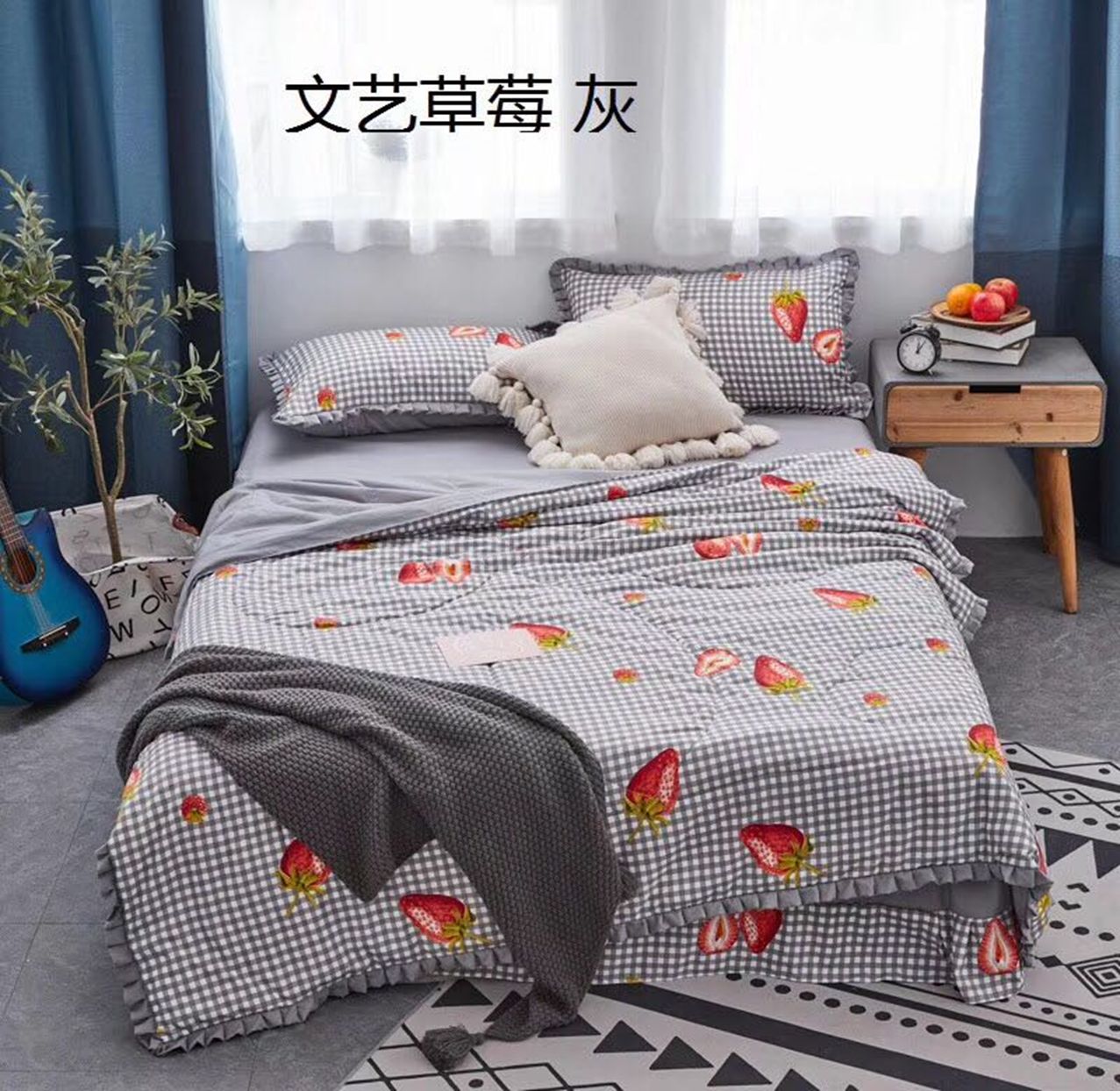 Yiwu Selection seaweed cotton summer quilt four - piece summer quilt kit thumbnail