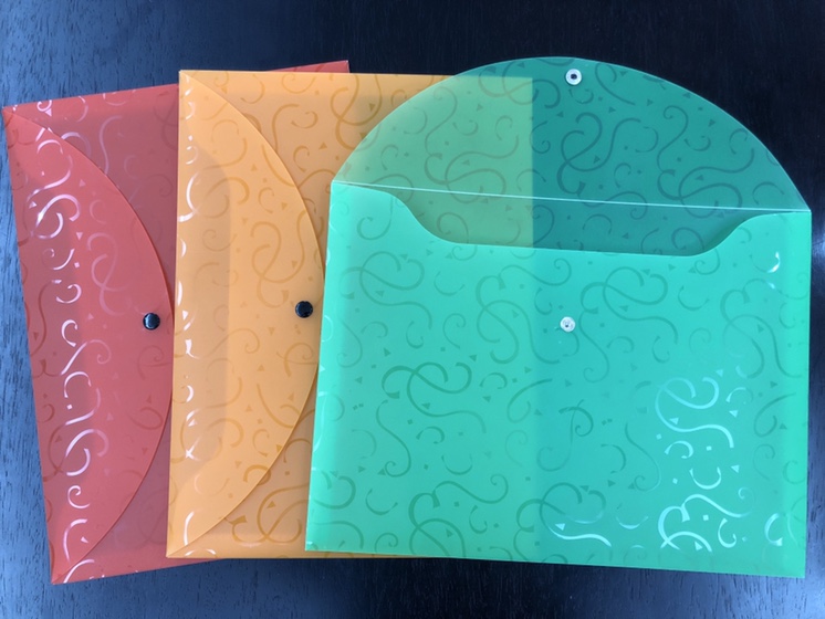 PP chrysanthemum pattern thickened iron buckle file bag, fashionable, colorful and of superior quality, FC Specification image