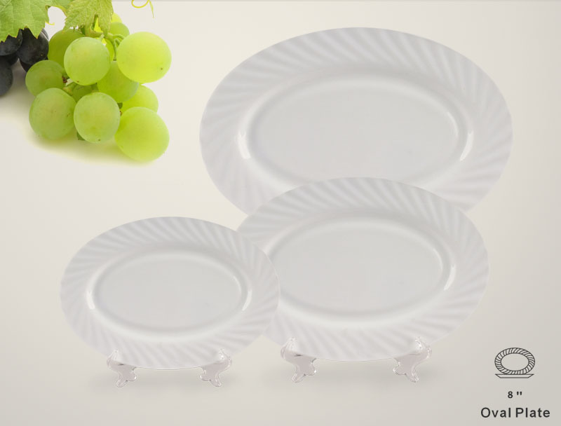 义乌好货 鱼盘耐热玻璃乳白玻璃家用酒店用-14寸腰盘 oval plate详情图1