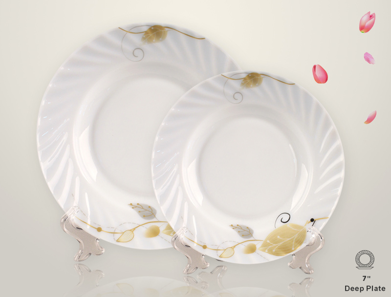 盘玻璃盘耐热玻璃盘乳白玻璃家用酒店用-8寸深盘glass plate详情图3