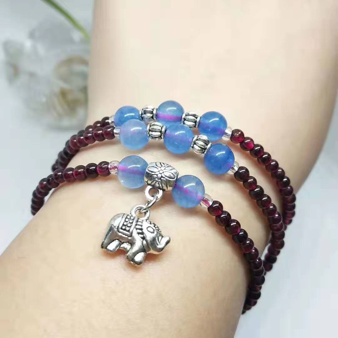 2 Natural stone necklaces, sweater chains, neck accessories, short pendants, spring and summer sweater decorative chains details Picture