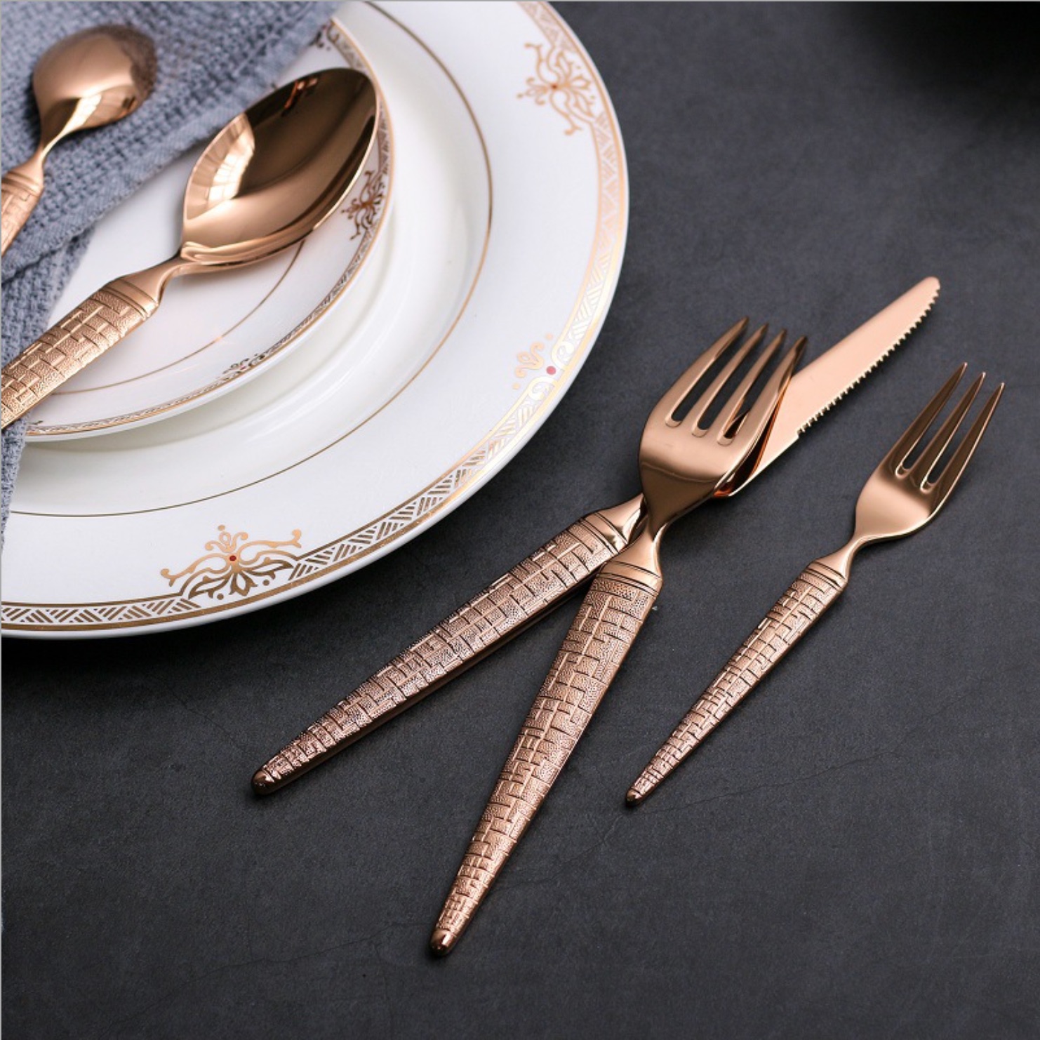 Into The E-Commerce Original Knife, Fork And Spoon Set Spoon 304 Stainless Steel Hotel Gifts details Picture