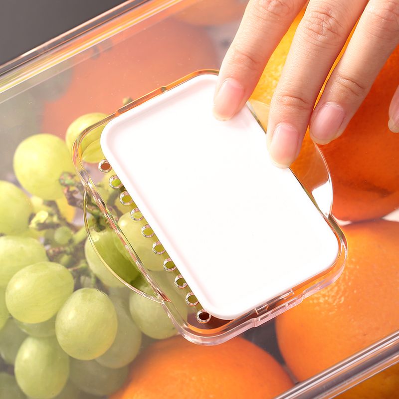 艾美诺蔬菜保鲜沥水带盖塑料食品储物盒厨房冰箱收纳盒详情图5