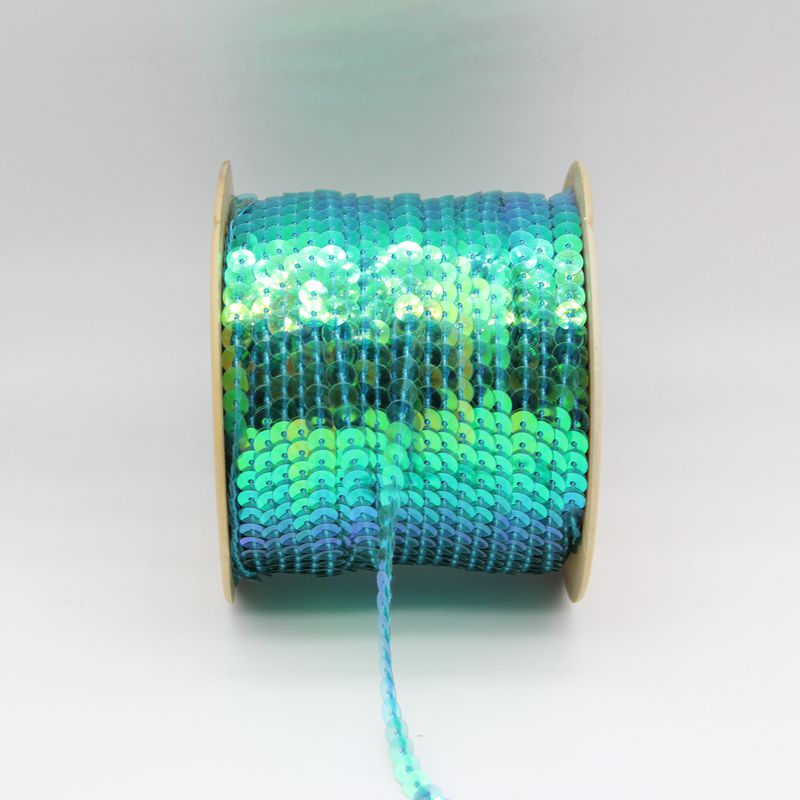 Factory Direct Sales 6Mm Flat Transparent Color Amazon Diy Wired Sequin Pvc Ab Beaded Lace Accessories Specification drawing