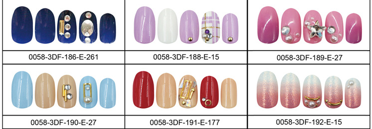 Round head nail plate wearable Nail Bride Nail New style Japanese and Korean 24-piece nail art finished product false nail patch full patch set pic 4