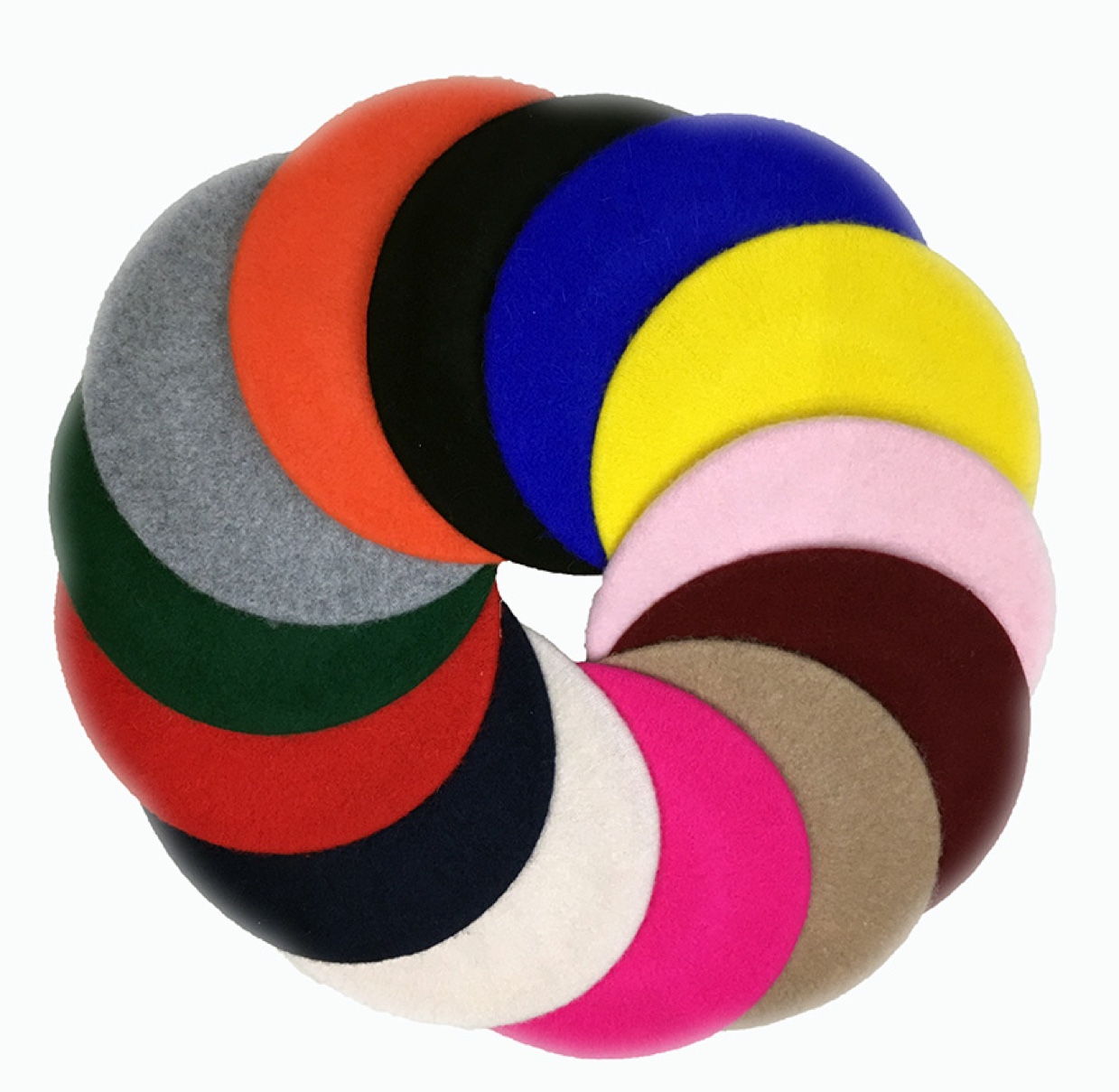 Children's premium wool beret hats for autumn and winter, fashionable and cute with fans, painter hats Application Scenario