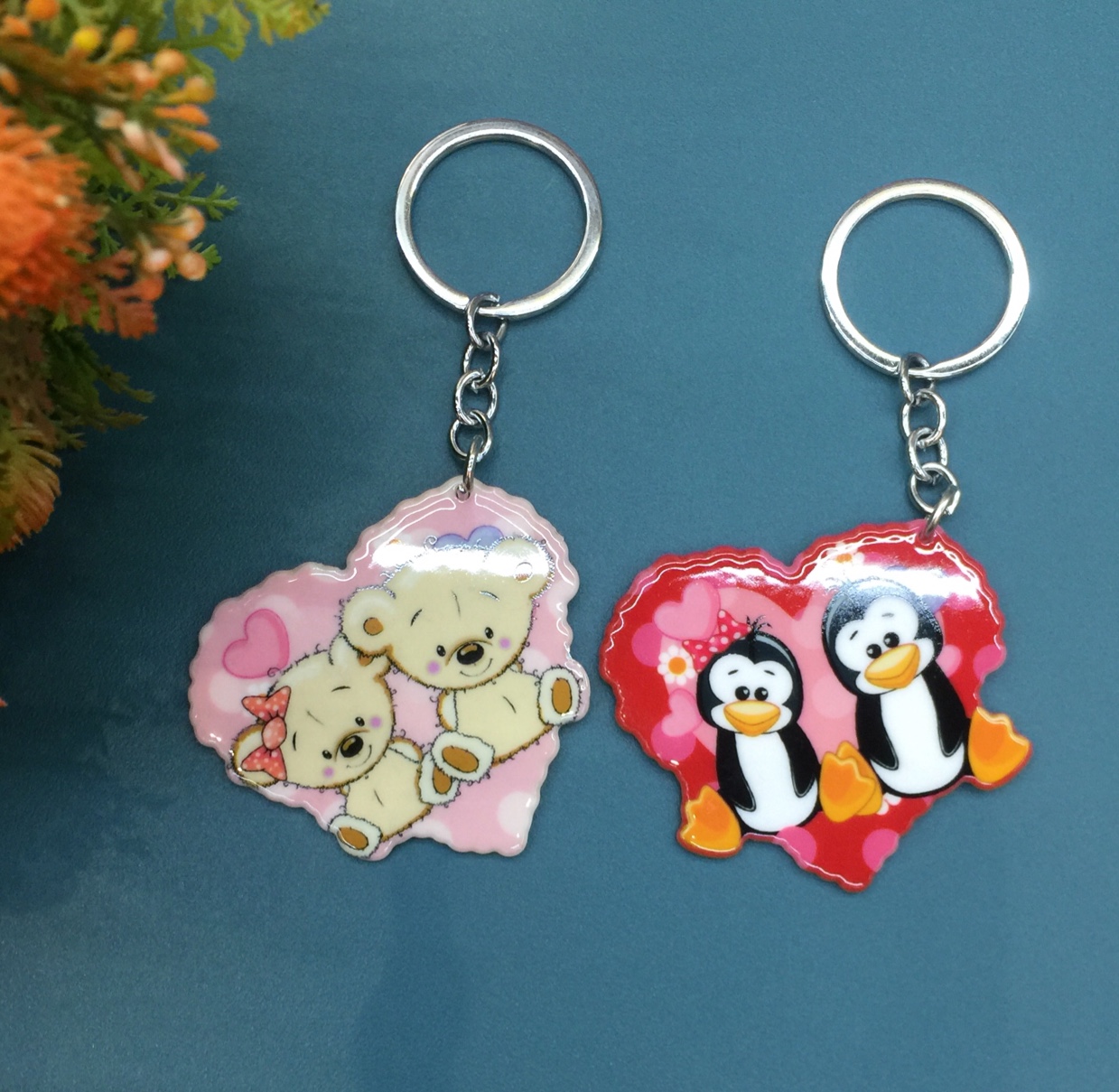 Valentine's Day Cartoon Acrylic Print Keychain Pendant