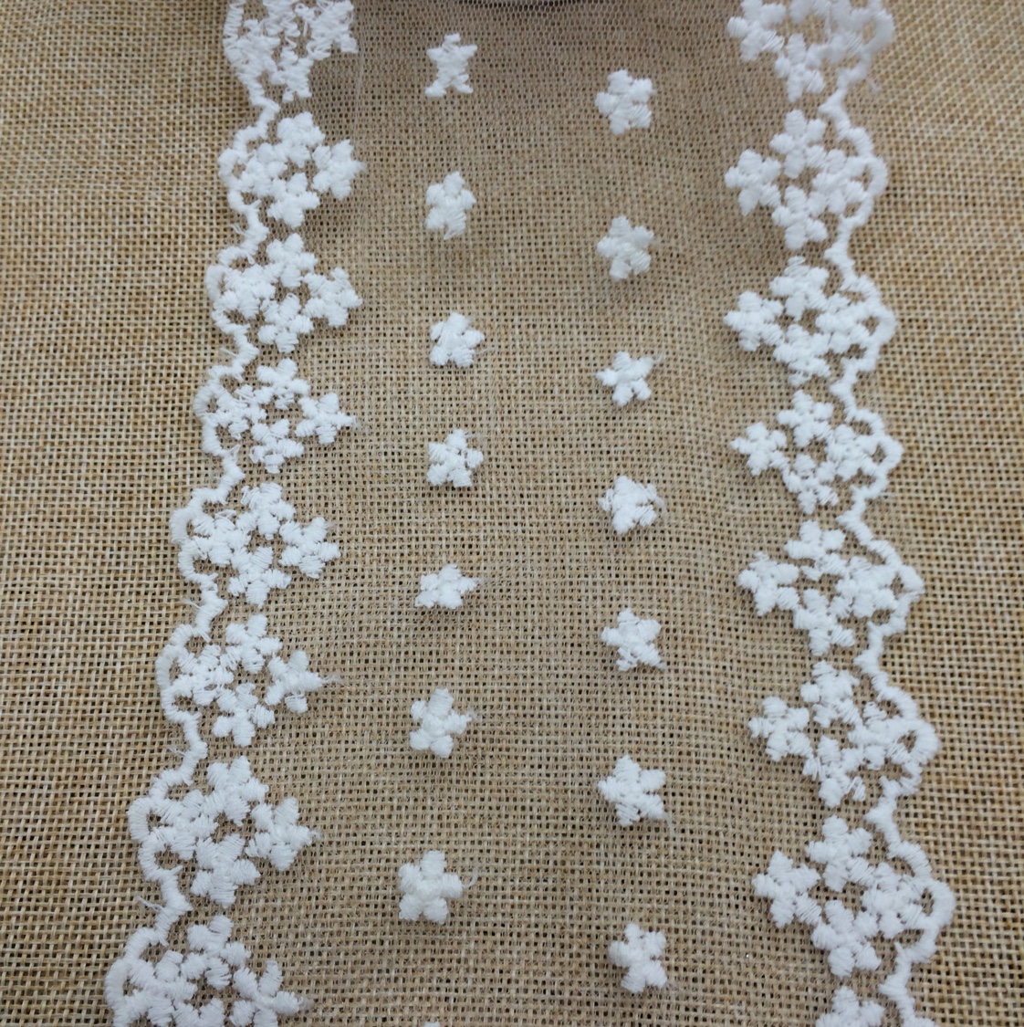 Cotton thread embroidered lace, curtain lace, children's clothing lace details Picture