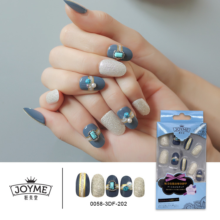 Round head nail plate wearable Nail Bride Nail New style Japanese and Korean 24-piece nail art finished product false nail patch full patch set pic 11