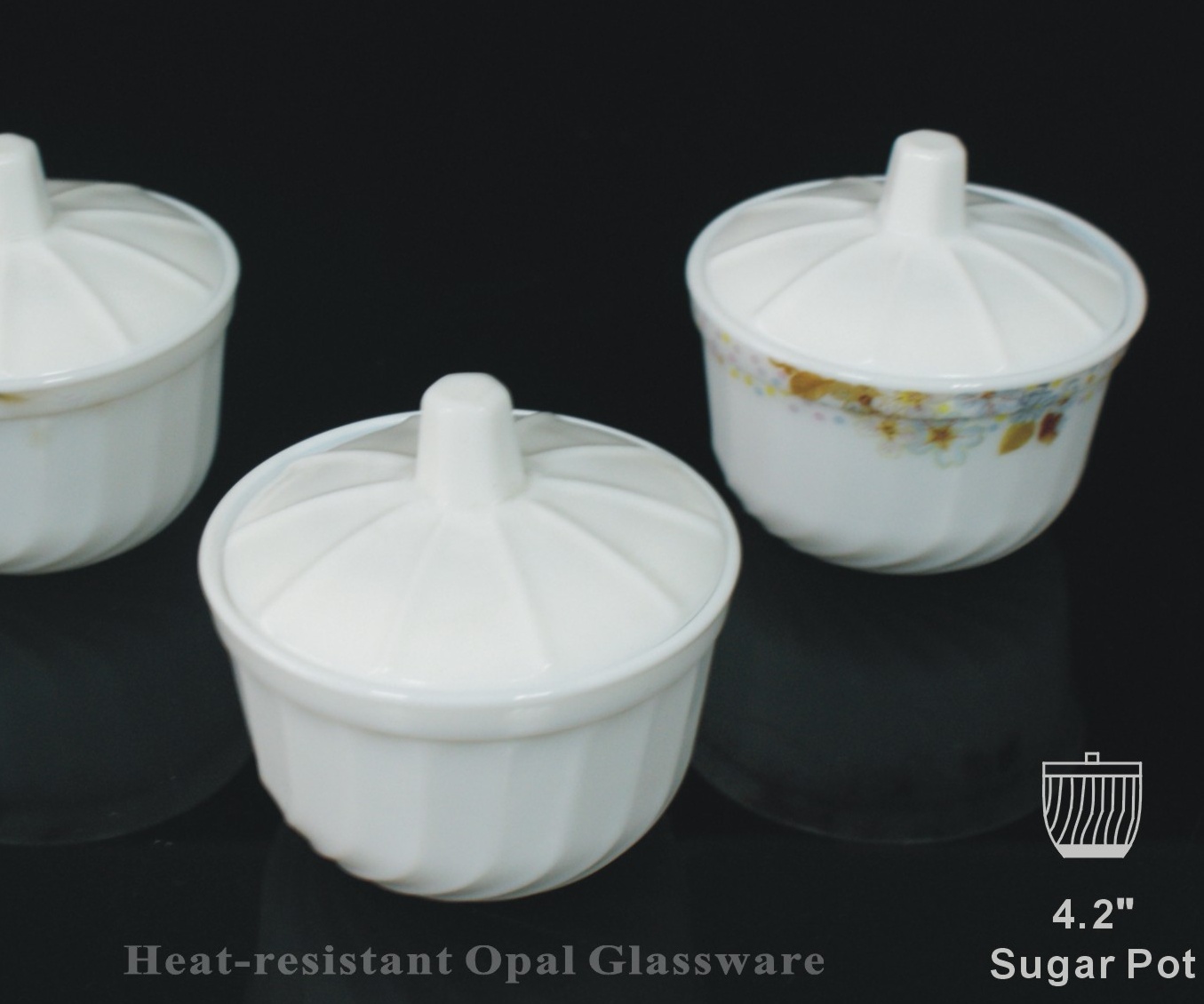 sugar pot, White Jade glass sugar pot, Yiwu Quality Product -TZ40 pic 2