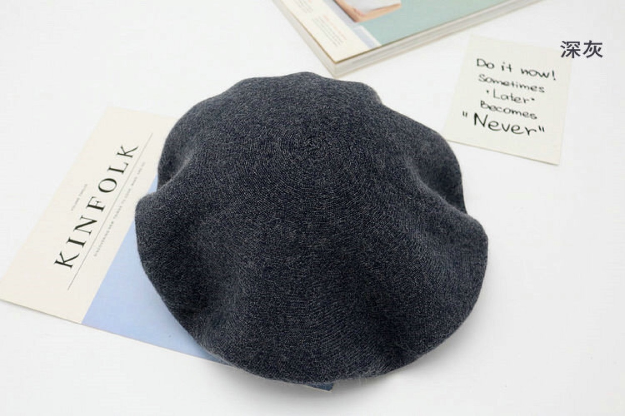 Religious headscarf, cashmere knitted women's hat, crystal linen fabric headscarf with magnetic chain, autumn and winter outdoor beret hat undefined