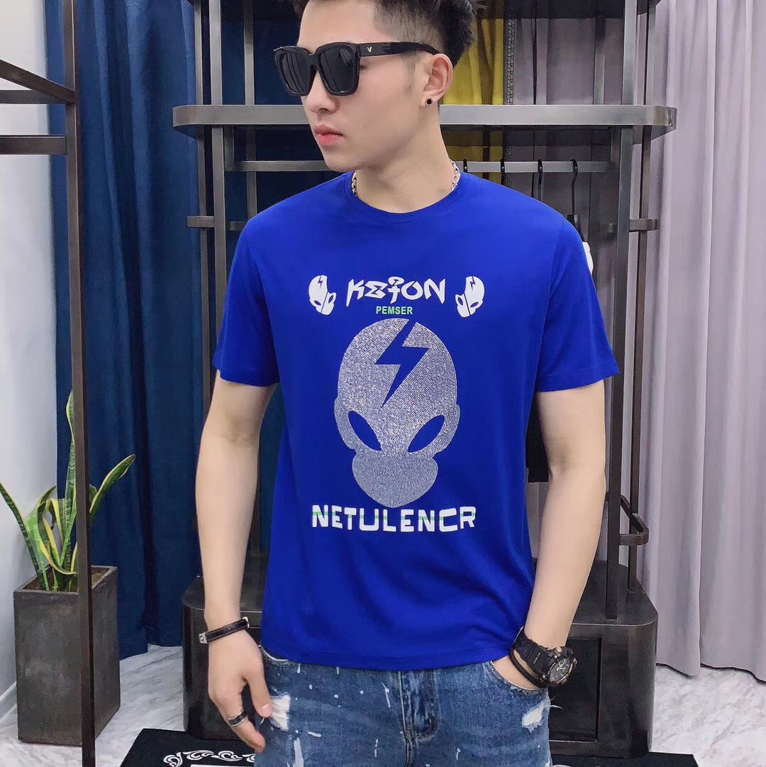 European summer new men's short sleeved T-shirt under cotton clothing loose-fitting trend full figure