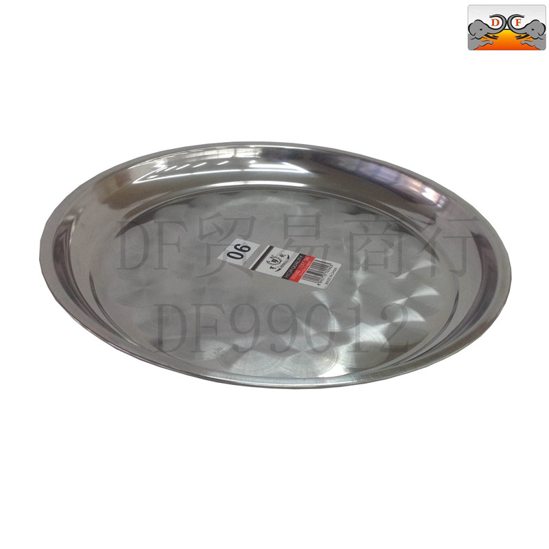 DF大号白色不锈钢圆盘托盘家用牛排摆盘密胺餐具长方形塑料托保鲜盒详情图1