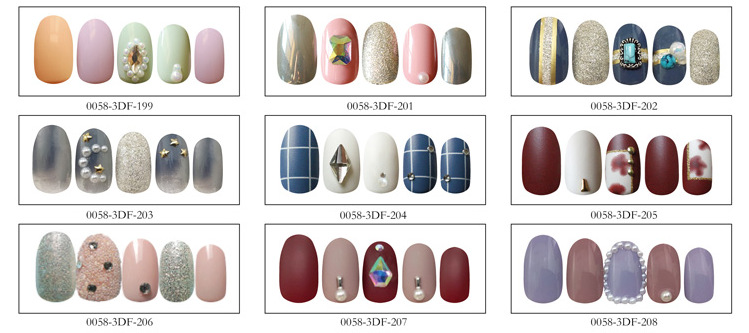 Round head nail plate wearable Nail Bride Nail New style Japanese and Korean 24-piece nail art finished product false nail patch full patch set pic 5