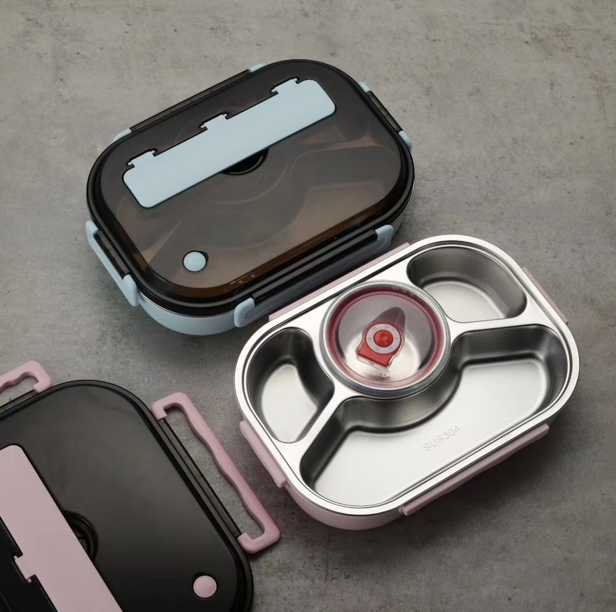 Stainless steel lunch box, bento box, insulated 304 stainless steel insulated sealed lunch box, compartments for individual bento boxes detail image 2