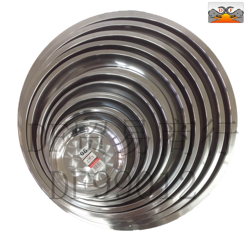 DF大号白色不锈钢圆盘托盘家用牛排摆盘密胺餐具长方形塑料托保鲜盒详情图3