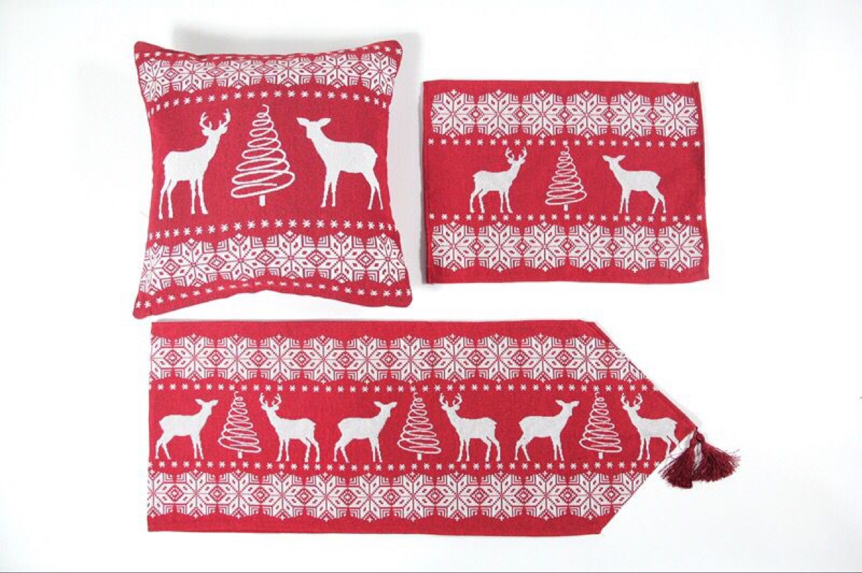 Christmas Pillow Table Flag And Placemat 5645
