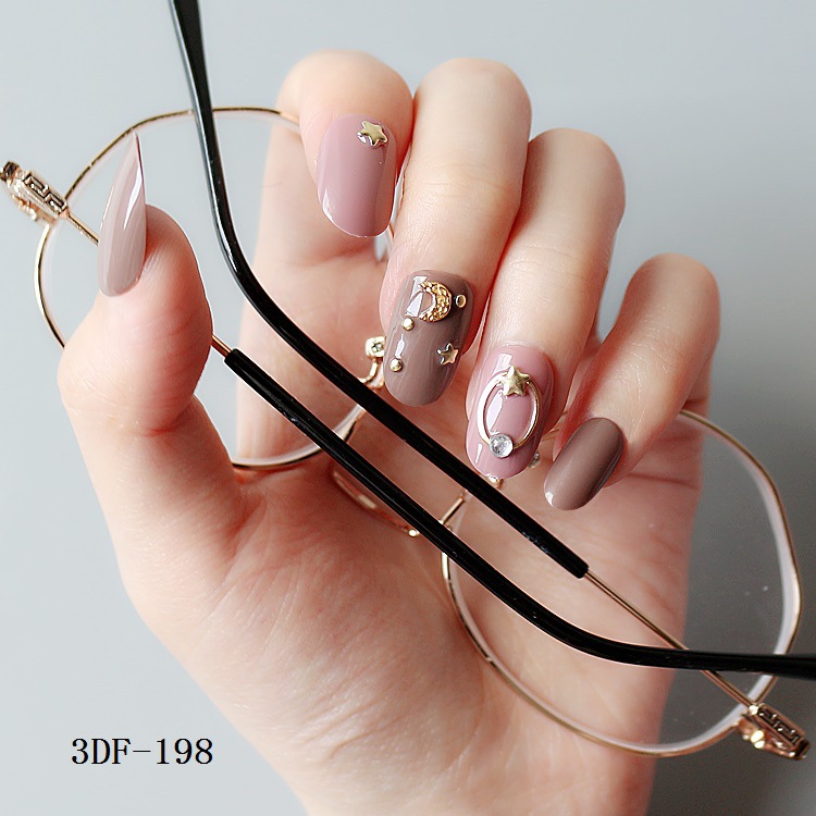 Round head nail plate wearable Nail Bride Nail New style Japanese and Korean 24-piece nail art finished product false nail patch full patch set pic 17