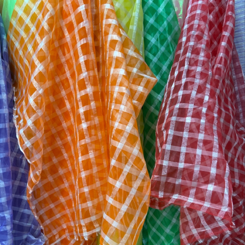 锦纶格子布适用于制作饰品及服装多色可选2022