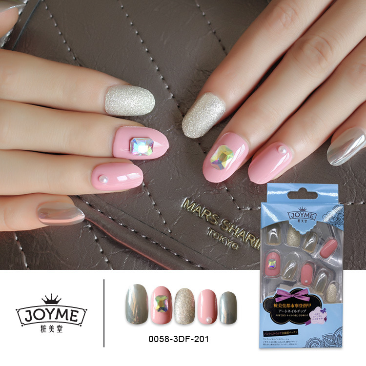 Round head nail plate wearable Nail Bride Nail New style Japanese and Korean 24-piece nail art finished product false nail patch full patch set pic 15