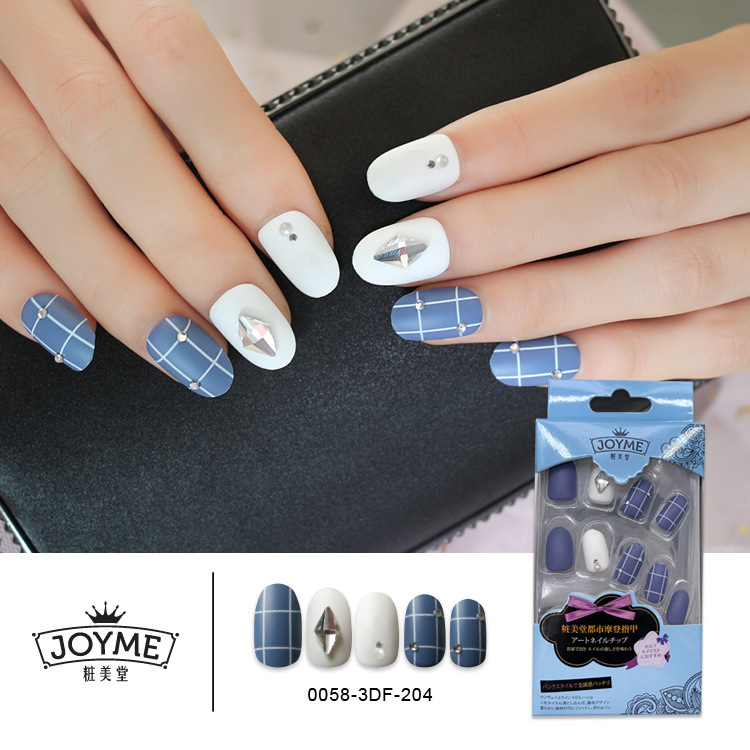 Round head nail plate wearable Nail Bride Nail New style Japanese and Korean 24-piece nail art finished product false nail patch full patch set pic 12