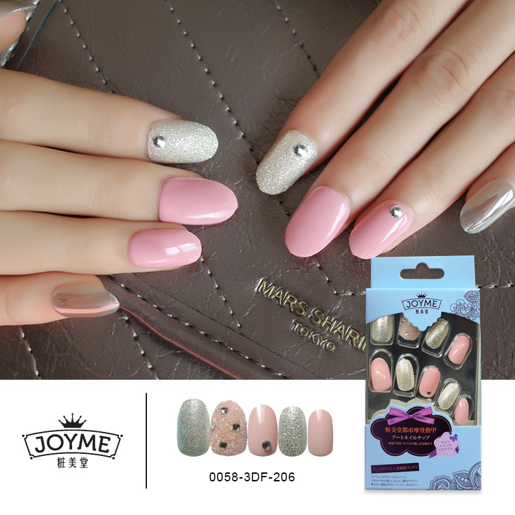 Round head nail plate wearable Nail Bride Nail New style Japanese and Korean 24-piece nail art finished product false nail patch full patch set pic 9