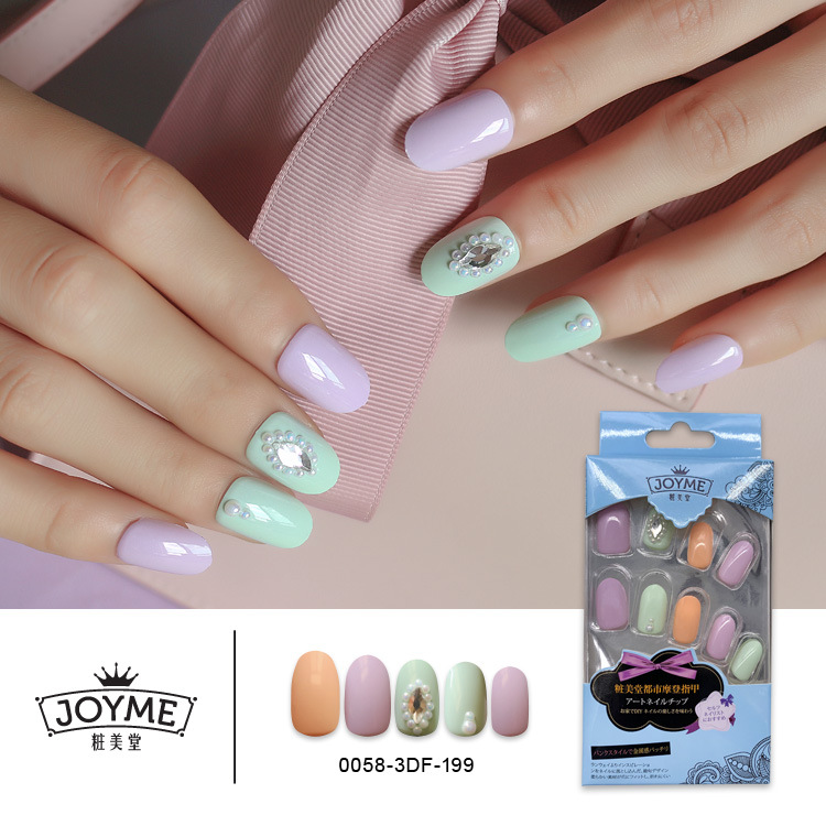 Round head nail plate wearable Nail Bride Nail New style Japanese and Korean 24-piece nail art finished product false nail patch full patch set pic 16