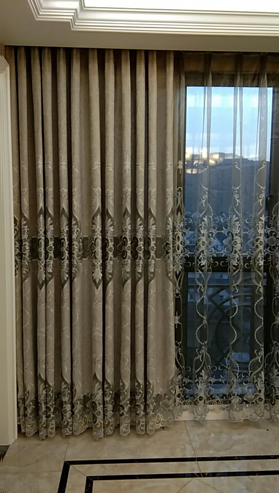High-end embroidered Chenille curtain fabric! Grand and upscale! Simple and fashionable! A must-visit coffee bar in the living room lobby! undefined