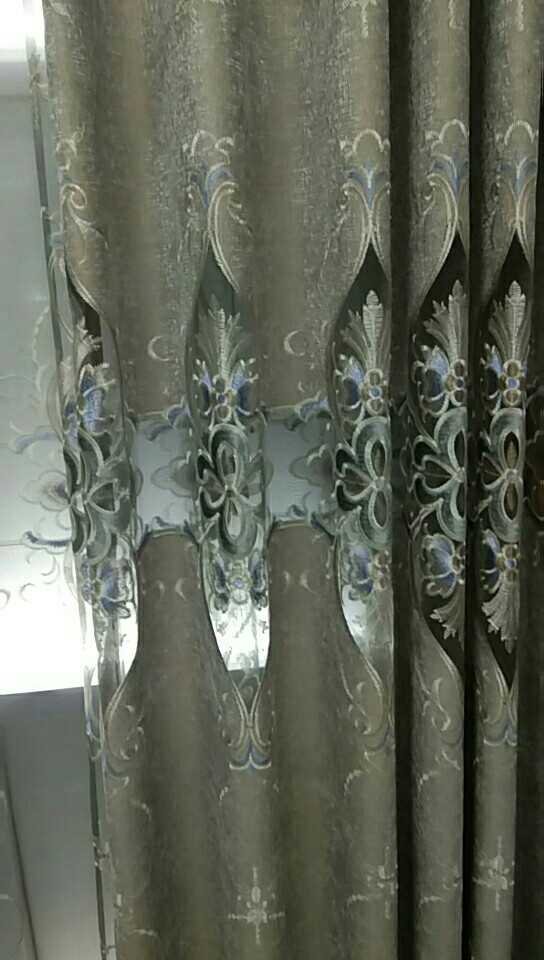 High-end embroidered Chenille curtain fabric! Grand and upscale! Simple and fashionable! A must-visit coffee bar in the living room lobby! details Picture