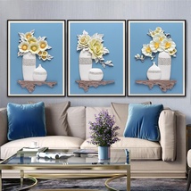 北欧简约客厅新款装饰画 沙发背景现代3D立体三联浮雕装饰画！